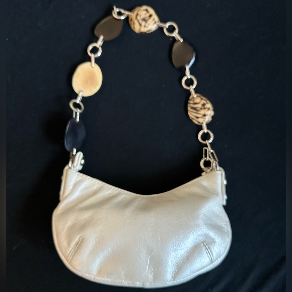 Cuba Bags of California Pearlh white small Leather Shoulder Bag Made in USA Y2K